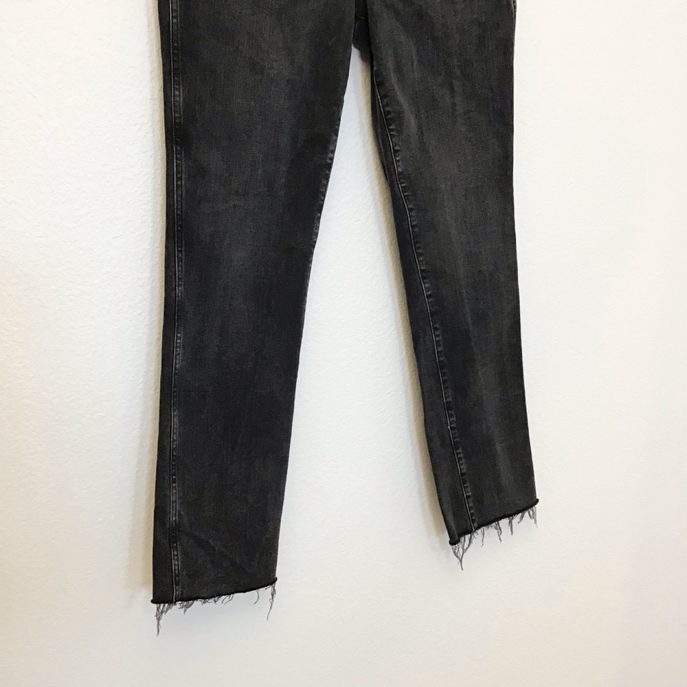 Madewell Stovepipe 29 Women's Jeans Raw Hem Faded Black Mid Rise Slim Straight - Picture 5 of 16